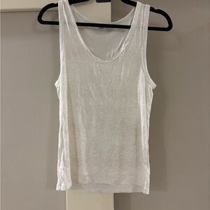 Zara white tank with silver metallic speckles